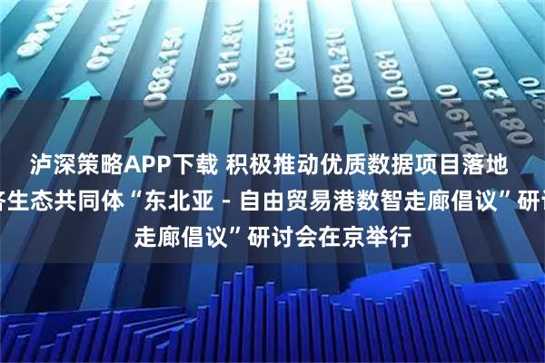 泸深策略APP下载 积极推动优质数据项目落地 构建数智经济生态共同体“东北亚－自由贸易港数智走廊倡议”研讨会在京举行