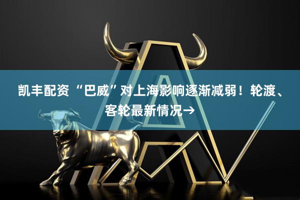 凯丰配资 “巴威”对上海影响逐渐减弱！轮渡、客轮最新情况→